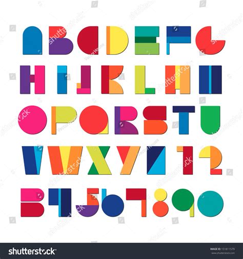 Colorful Alphabet Set Vector Illustration Stock Vector Royalty Free