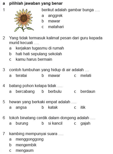 Soal Bahasa Indonesia Kelas 2 Sd Guru Paud