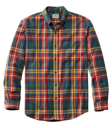 Mens Scotch Plaid Flannel Shirt Slightly Fitted At Ll Bean