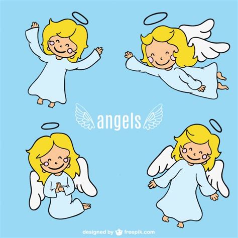 Angel Cartoon Character Design Free Vector