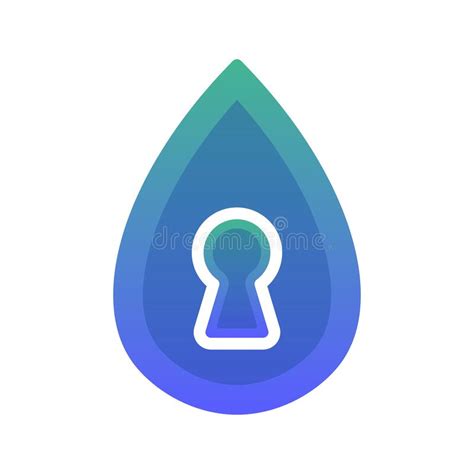 Key Water Gradient Logo Design Template Icon Stock Vector