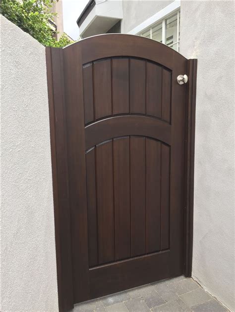 Custom Wood Gate With Arched Crossbar By Garden Passages Wood Gate