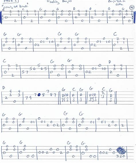 Dueling Banjos Banjo Tab In G Major Page 2 Of 3 Banjo Tabs Banjo