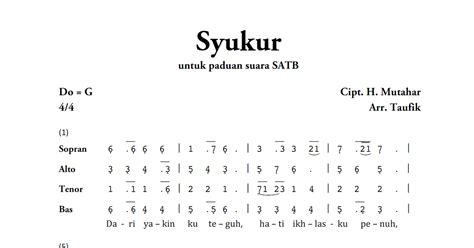 Lirik Lagu Syukur Padamu Oh Tuhan