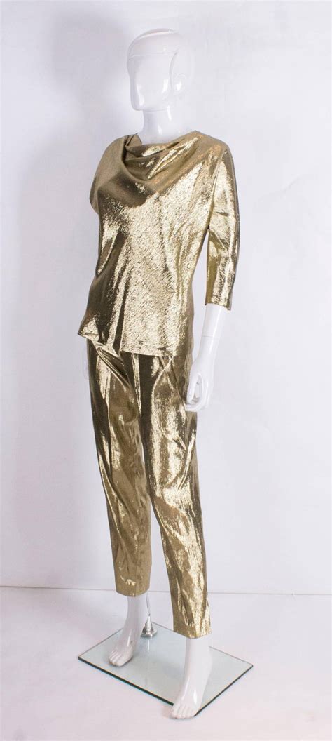Gold Silk Pant Suit By Rich Bitch At 1stdibs