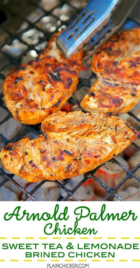 The salt draws moisture out of the chicken, then although if you decided to grill some lemon halves and squeeze those over the chicken before. Arnold Palmer Chicken {Sweet Tea and Lemonade Brined Chicken} - let the chicken sit in the brine ...