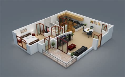 House plans idea 7×10.5 with 3 bedrooms. 20 Splendid House Plans in 3D - Pinoy House Plans
