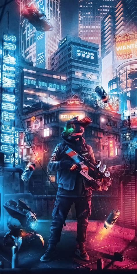 1080x2160 Bouncer In Cyberpunk World One Plus 5thonor 7xhonor View 10