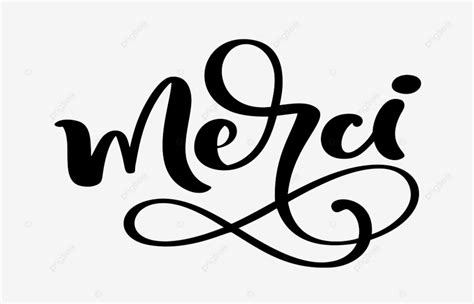 Mercy Clipart Vector Vector Hand Drawn Lettering Merci Lettering
