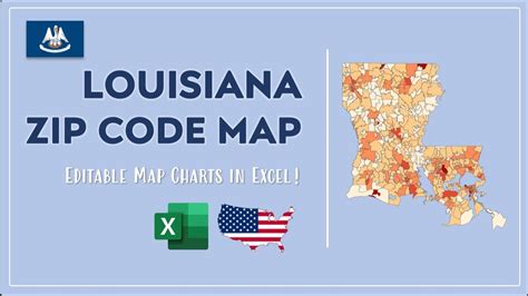 Louisiana Zip Code Map In Excel Zip Codes List And Population Map