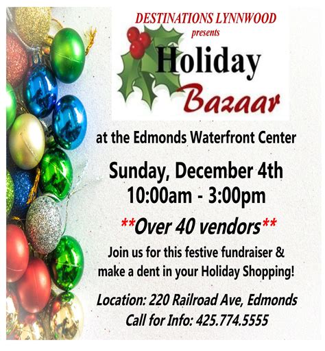 Dec 4 Holiday Bazaar At The Edmonds Waterfront Center Edmonds Wa Patch