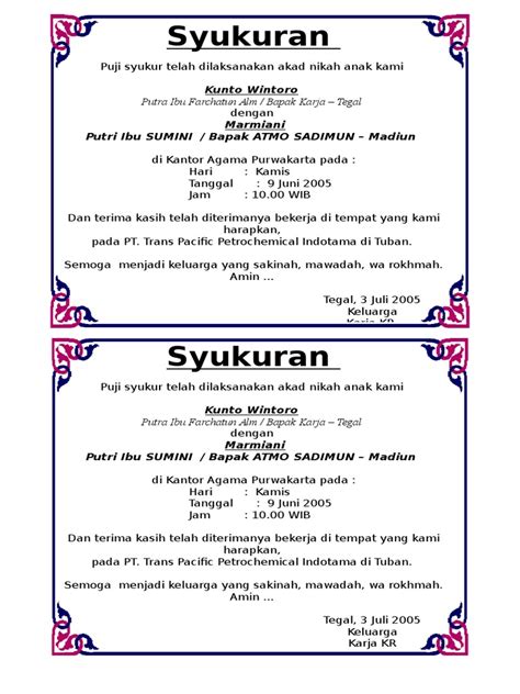 Berkat Syukuran Nikah 2 Kotak Pdf