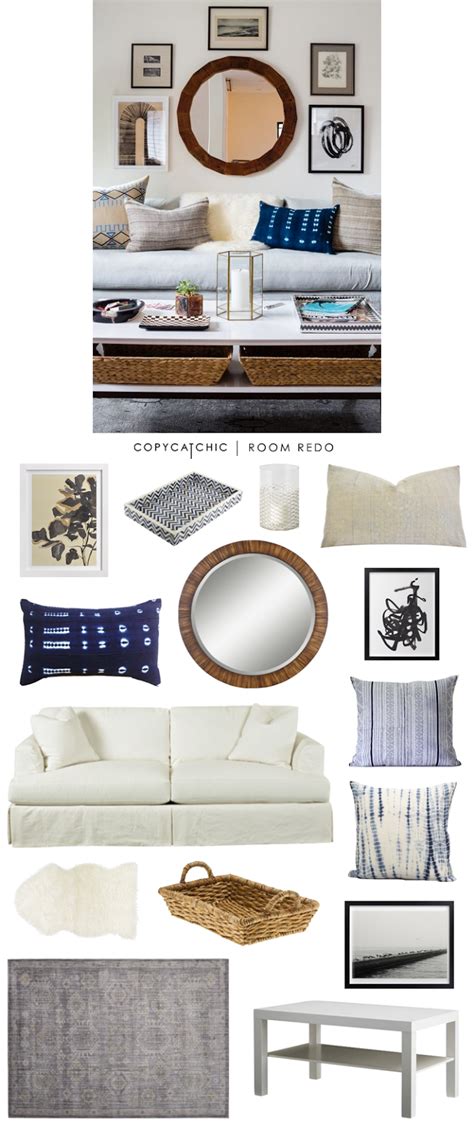 Copy Cat Chic Room Redo Cozy Indigo Accented Living Space Copy Cat