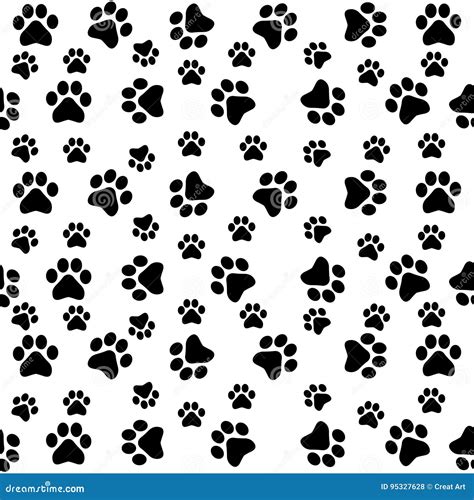 Dog Paws Seamless Pattern Stock Vector Illustration Of Prints 95327628
