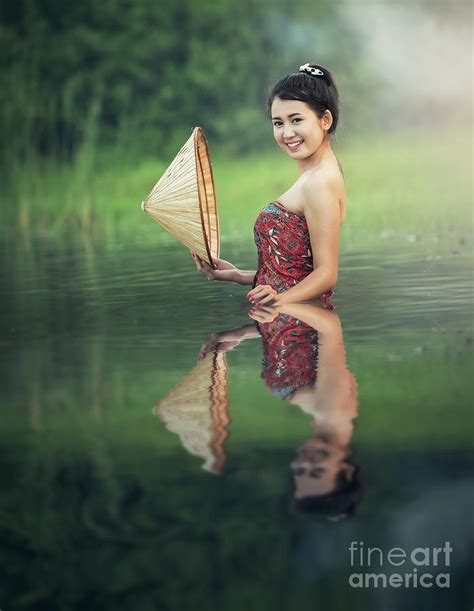 Asian Sexy Women Bathing At River Photograph By Sasin Tipchai Pixels