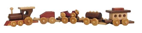 Amish Handcrafted 5pc Wooden Interlocking Toy Train Set Amish Valley