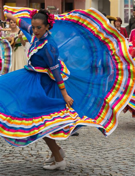 Dancing Woman In Traditional Mexican Dress Copyright Free Photo By M Vorel LibreShot