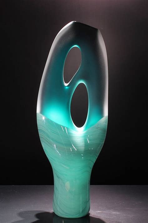 Jade Trans Terra Ceia Sculpture In Glass By Bernard Katz Artglass Handblown Glass Art