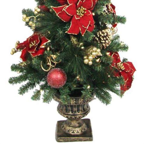 Home Accents Holiday 4 Ft Poinsettia Potted Artificial