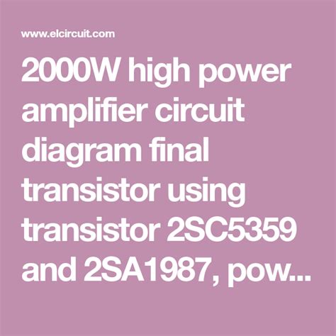 This is the circuit diagram of 2000w class ab power amplifier uses 7 pairs mj15003 and mj15004 transistors for the final amplification block. 2000W high power amplifier 2SC5359 2SA1987