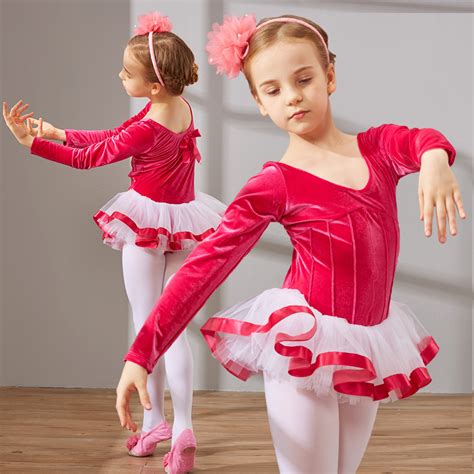 Tutu Skirt Velvet Ballet Dance Dress For Girls Childrens Training