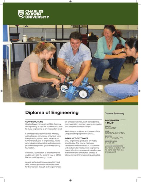 Diploma Of Engineering Charles Darwin University