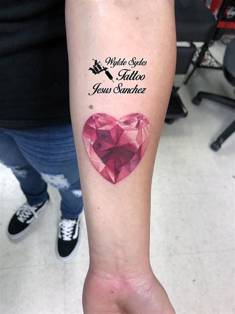 Color Heart Shaped Diamond By Tattoo Tattoos Diamondtattoo