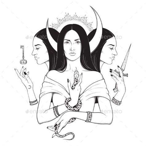 Lunar Goddess Hecate Mythology Tattoos Goddess Tattoo Witch Tattoo
