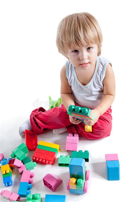 Little Boy Playing With Colorful Blocks Picture Image 17157078