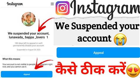 We Suspended Your Account Instagram Appeal Instagram Account