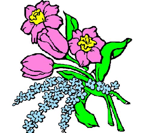Per i bambini un disegno formato a4, un mazzo di fiori e qualche cuoricino da colorare. Disegno Mazzo di fiori colorato da Utente non registrato ...