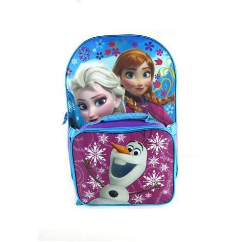 Disney Frozen Purple And Blue 16 Inch Backpack With Detachable Lunch