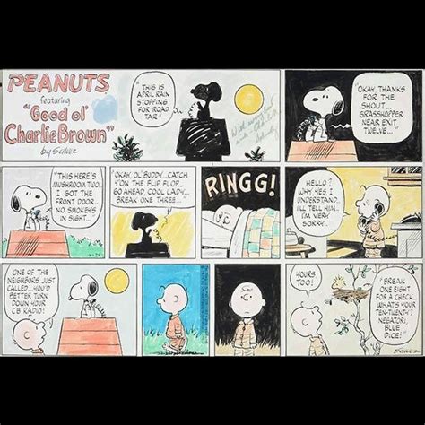 Charles Schulz Peanuts Sunday Comic Strip Original Art Dated 4 25