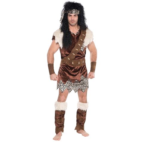 Mens Stoneage Caveman Cave Jungle Safari Costume Party Halloween Full Outfit Ebay