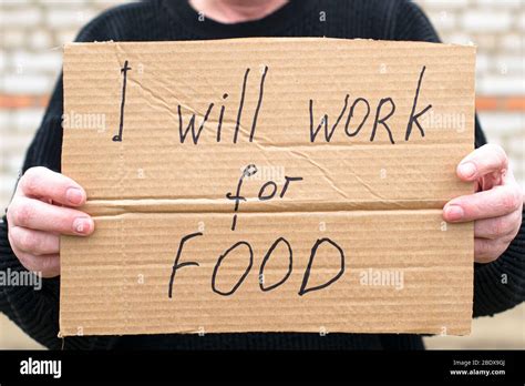 Will Work For Food Sign Hi Res Stock Photography And Images Alamy