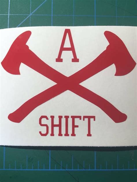Fire Department A Shift Crossed Axes Vinyl Decal Etsy
