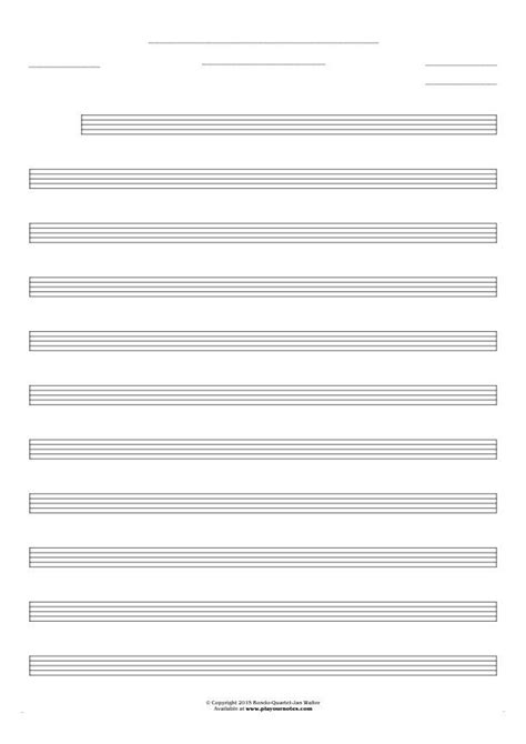 Free Blank Sheet Music Notes For Any Instrument Medium Staves
