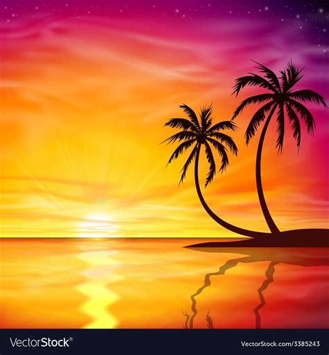 Pin By Emerson Rota On Nature Sunset Painting Palm Trees Painting