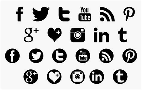 Social Media Logos Png No Background Social Media Icons Black