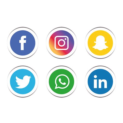 Social Media Icons Set Png And Vector 소셜 미디어 아이콘 피부색 아이콘