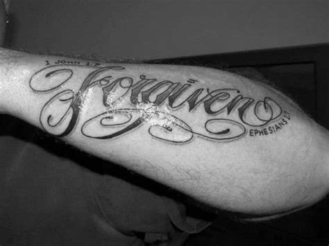 30 Forgiven Tattoo Designs For Men Word Ink Ideas