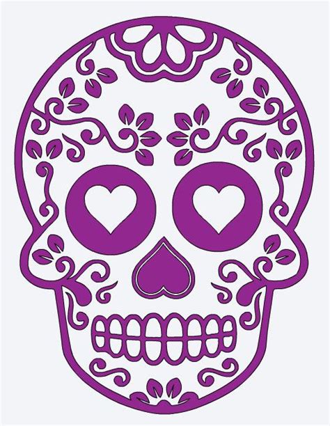 Sugar Skull Flower Heart Vinyl Decal Valentines Day Wall Decal