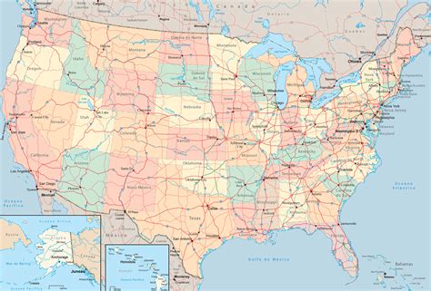 Mapa Politico Y Fisico De Estados Unidos Universo Guia