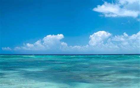 Carribean Sea And Distant Clouds Colour Photography By Richard King