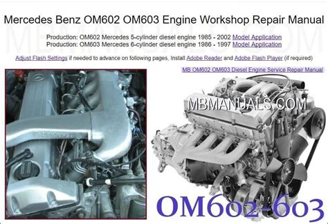 Mercedes Benz Om602 Om603 Engine Service Repair Manual Pdf