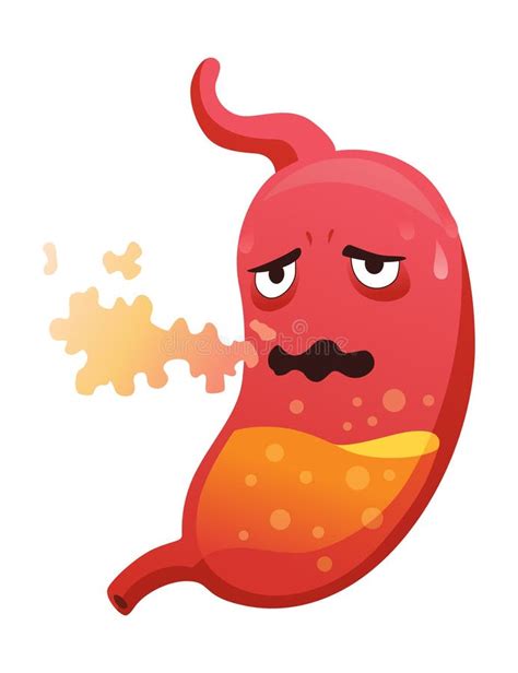 Stomach Troubles Icon Sad Suffering Sick Human Stomach Vector Flat