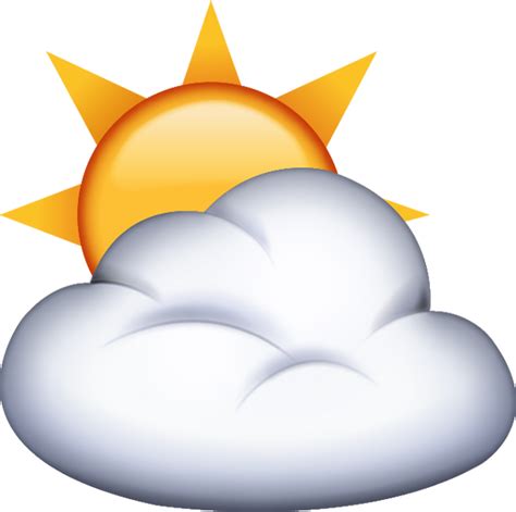 Download Sun Behind Cloud Emoji Image In Png Emoji Island