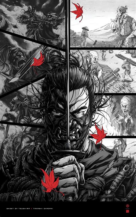 Art Ghost Of Tsushima Poster By Takashi Okazaki Afro Samurai Author