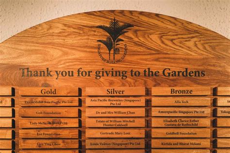 Nparks Donor Board At Botanic Gardens Rogerandsons Rogerandsons