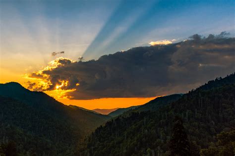 Sunset Over The Great Smoky Mountains Gatlinburg Tn August 2017